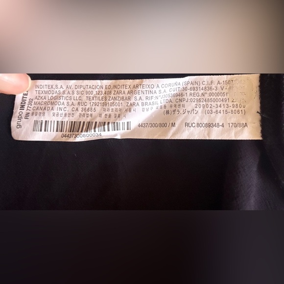 Zara Black Silky Dress Short Sleeve Maxi Asimetric Size M Chest Open And Skirt - Picture 9 of 16